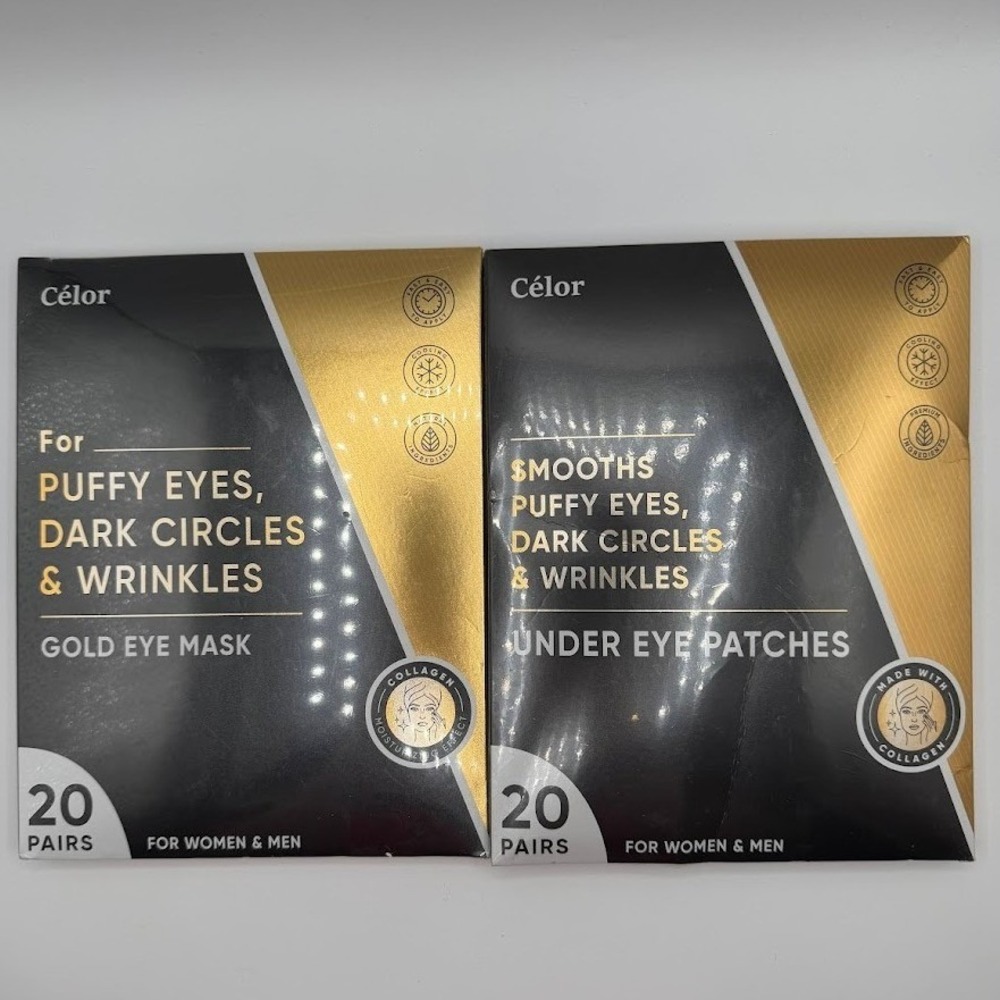 Celor Gold Eye Mask Under Eye Patches 20 Pairs Puffy Eyes‎ Dark Circles